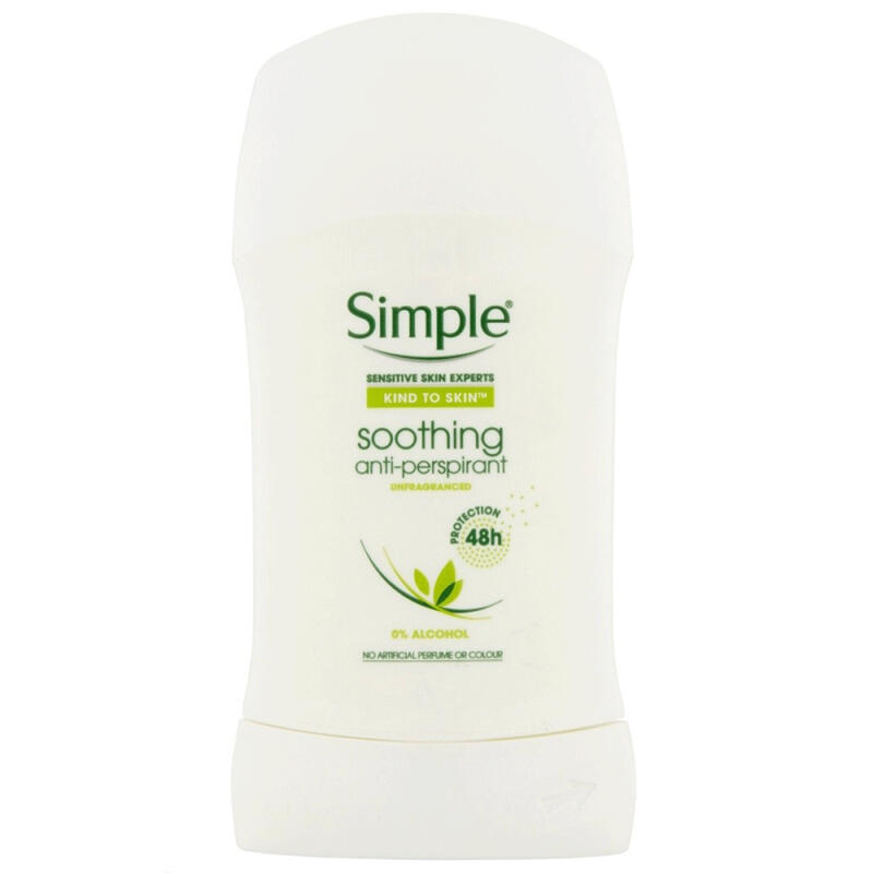 Buy Simple Antiperspirant Stick Soothing for Sensitive Skin 40ml Pack