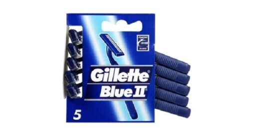 Gillette II Blue Disposable Razors Fixed Head Twin Blades - 10 X Pack Of 5's - View #2